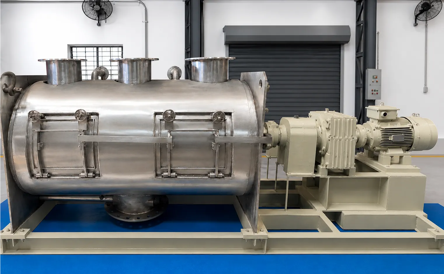 Industrial Plough Shear Mixer for powder mixing, granulation, vacuum drying and wall putty processing by Filtromix