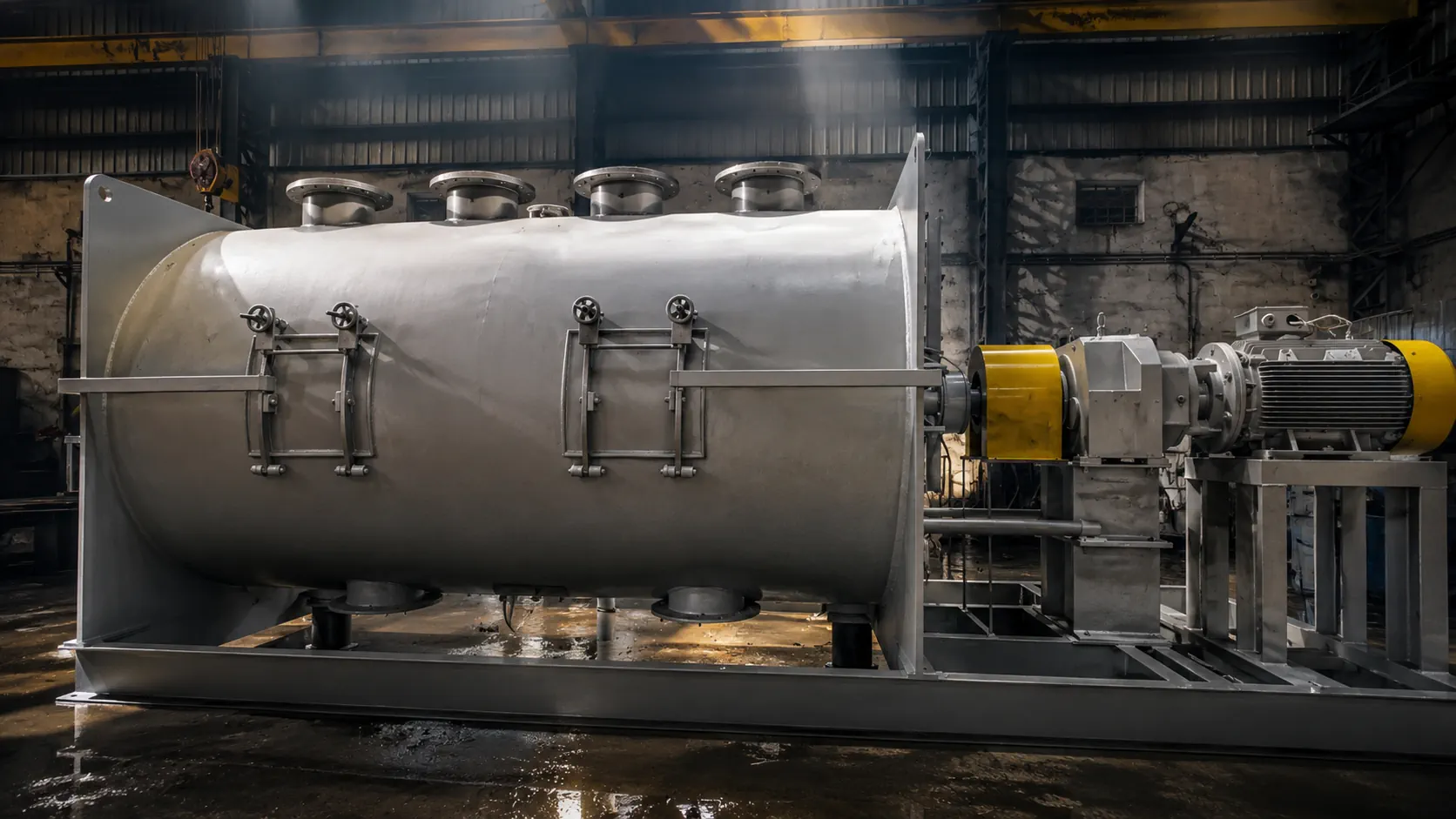 Industrial Plough Shear Mixer for wall putty, paint powder, tile adhesive, grout, and dry mortar mixing applications